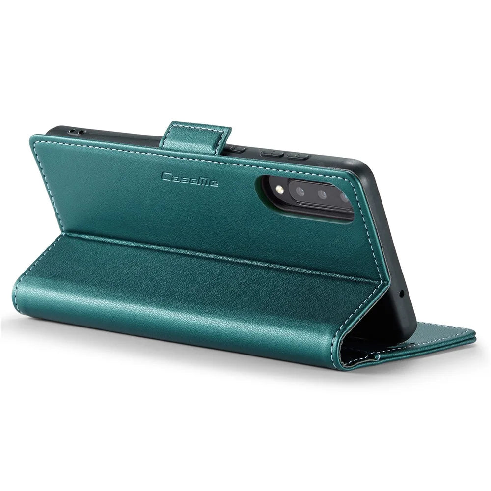 For Samsung Galaxy A70 / A70s Leather Case CASEME 023 RFID Blocking 3 Card Slot Mobile Cover - Green - 3