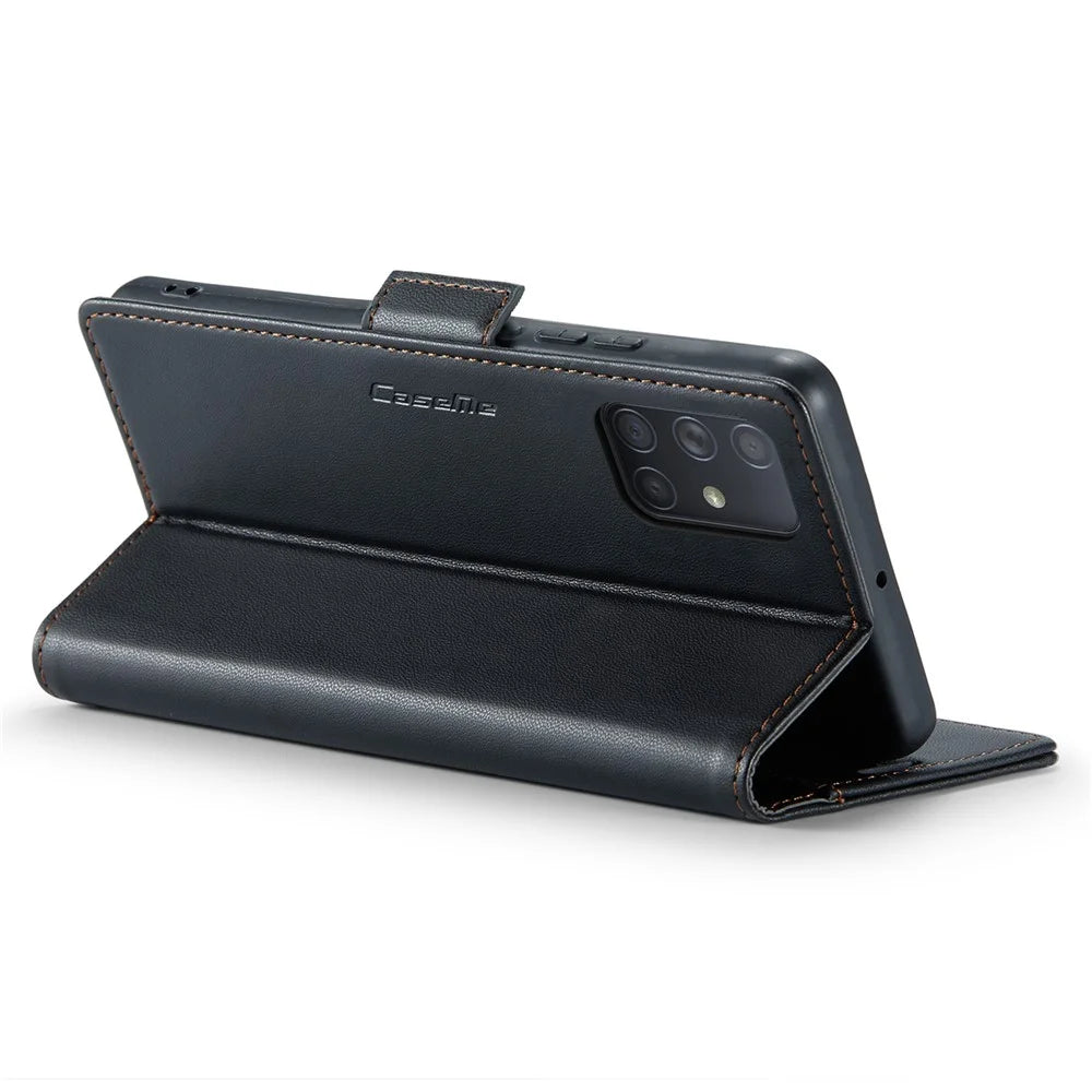For Samsung Galaxy A71 4G SM-A715 Leather Case CASEME 023 RFID Blocking 3 Card Slot Mobile Cover - Black - 3