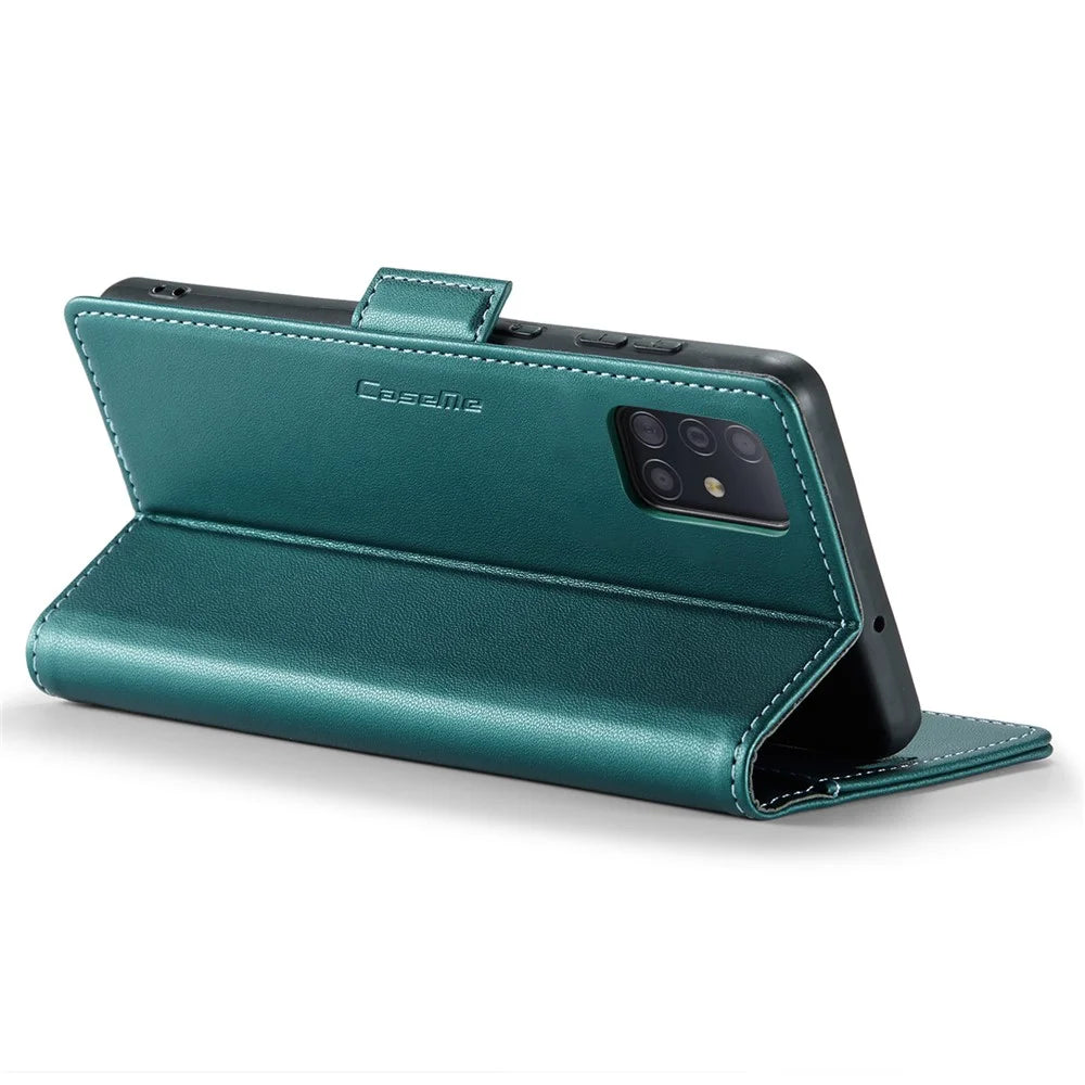 For Samsung Galaxy A51 4G SM-A515 / M40S Leather Case CASEME 023 RFID Blocking 3 Card Slot Mobile Cover - Green - 3