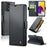 For Samsung Galaxy A72 4G / 5G Leather Case CASEME 023 RFID Blocking 3 Card Slot Mobile Cover - Black - 1