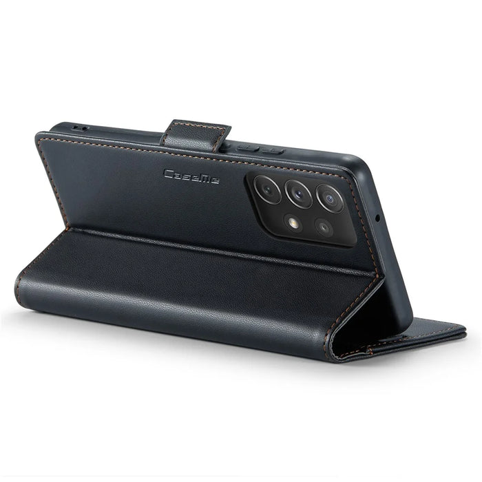 For Samsung Galaxy A72 4G / 5G Leather Case CASEME 023 RFID Blocking 3 Card Slot Mobile Cover - Black - 3