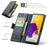 For Samsung Galaxy A72 4G / 5G Leather Case CASEME 023 RFID Blocking 3 Card Slot Mobile Cover - Black - 5