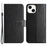 PU Leather Wallet Phone Case for iPhone 15 , Butterfly Flower Imprinted Stand Smartphone Cover - Black - 1