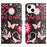 For iPhone 15 Plus Folio Wallet Case PU Leather Pattern Printing Stand Phone Cover - Black / Butterflies - 1