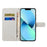 For iPhone 15 Plus Leather Case 3D Pattern Printing Wallet Stand Phone Cover - Blue Flower - 3