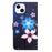 For iPhone 15 Plus Leather Case 3D Pattern Printing Wallet Stand Phone Cover - Blue Flower - 5