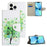 For iPhone 15 Pro PU Leather Drop-proof Phone Case Pattern Printing Wallet Stand Cover - Green Tree - 6