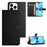 PU Leather Phone Case for iPhone 15 Pro Max ,  Wallet Stand Litchi Texture Phone Cover - Black - 6