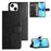 Phone Leather Case for iPhone 15 , Stand Wallet Owl Tree Imprinted Full Protection Phone Cover - Black - 6