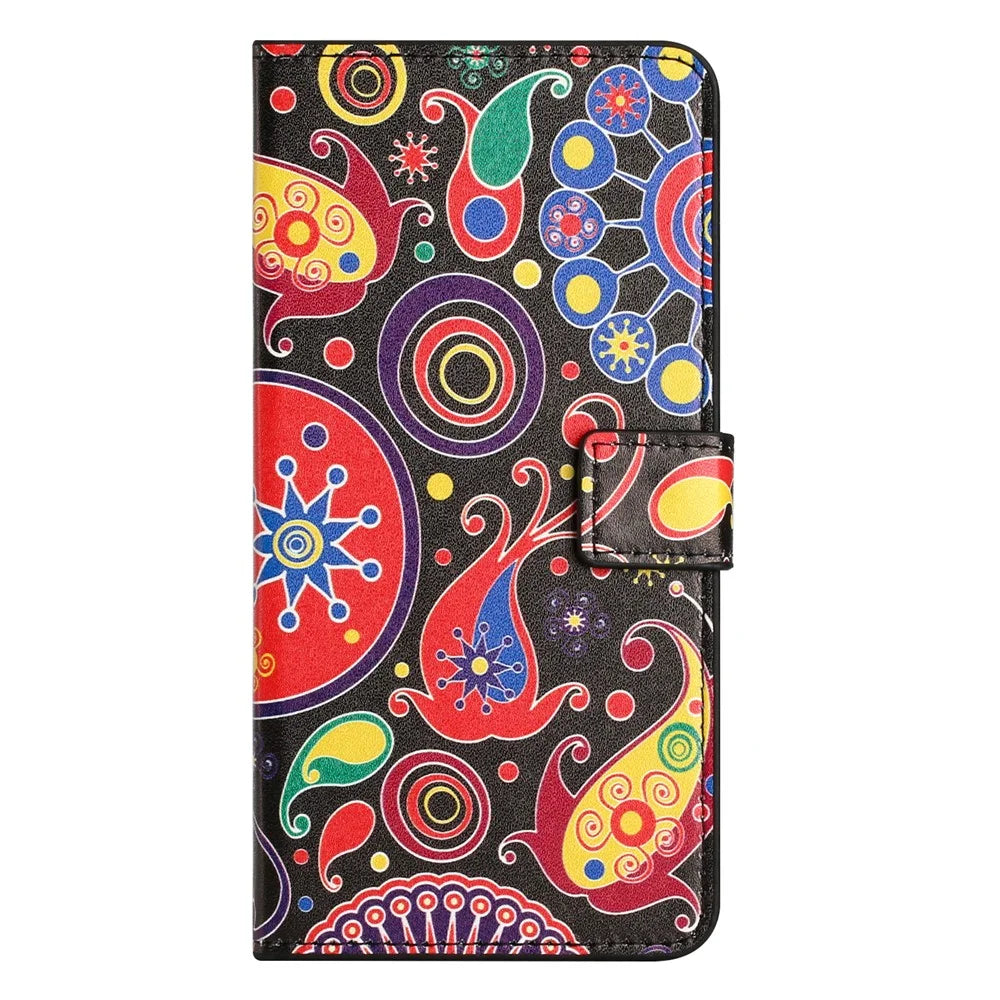 For iPhone 15 Pattern Printing Flip Case PU Leather Stand Wallet Phone Cover - Jelly Fish - 4