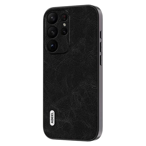 ABEEL Shockproof Cover for Samsung Galaxy S23 Ultra PU Leather+PC+TPU Litchi Texture Phone Case - Black - 1