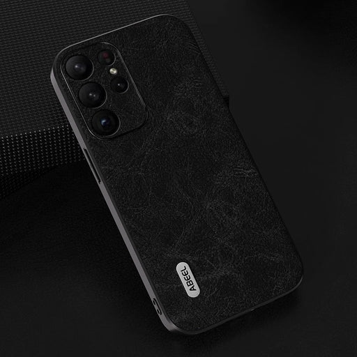 ABEEL Shockproof Cover for Samsung Galaxy S23 Ultra PU Leather+PC+TPU Litchi Texture Phone Case - Black - 2