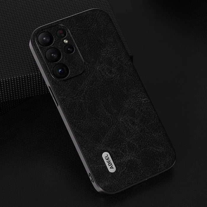 ABEEL Shockproof Cover for Samsung Galaxy S23 Ultra PU Leather+PC+TPU Litchi Texture Phone Case - Black - 2
