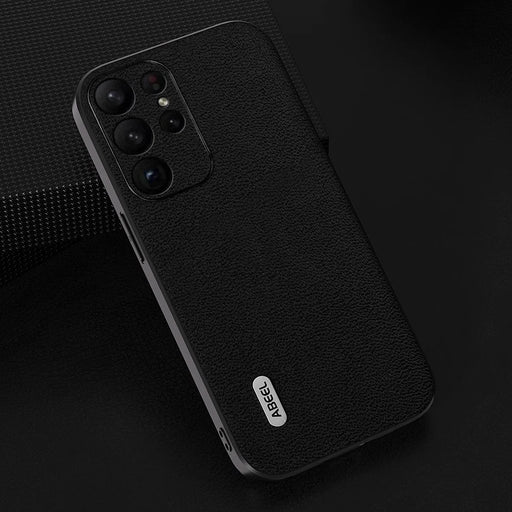 ABEEL For Samsung Galaxy S23 Ultra Case Litchi Texture Genuine Cow Leather+PC+TPU Cover - Black - 2