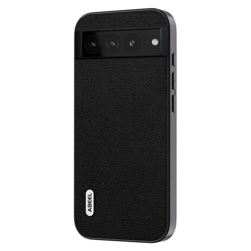 ABEEL For Google Pixel 8 Pro Protective Slim Case Litchi Texture Genuine Cow Leather+PC+TPU Phone Cover - Black - 1