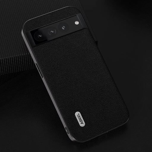 ABEEL For Google Pixel 8 Pro Protective Slim Case Litchi Texture Genuine Cow Leather+PC+TPU Phone Cover - Black - 2