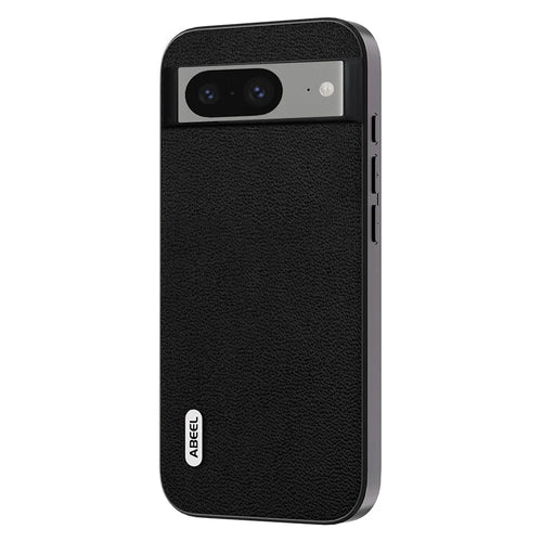ABEEL For Google Pixel 8 Genuine Cow Leather+PC+TPU Back Cover Litchi Texture Mobile Case - Black - 1