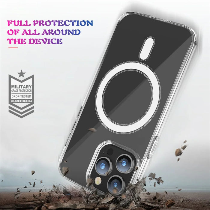 For iPhone 15 Pro Compatible with MagSafe Drop Resistant TPU+PC Case Clear Phone Cover - 5