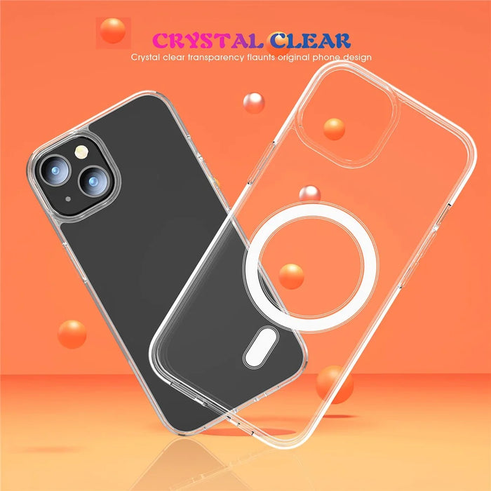 For iPhone 15 Clear Phone Cover Compatible with MagSafe Fall Protection TPU+PC Case - 2