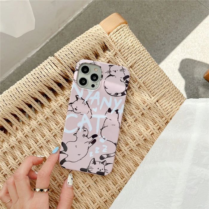 Hard PC Phone Case for iPhone 13 Pro 6.1 inch Pattern Printing Glossy Shockproof Phone Cover - Cat - 3