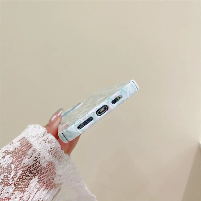 Hard PC Phone Cover for iPhone 12 Pro 6.1 inch Pattern Printing Anti-Drop Glossy Phone Case - Tulip and Rabbit - 7