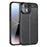 For iPhone 15 Shockproof Back Cover Litchi Texture TPU Phone Case - Black - 1