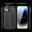 For iPhone 15 Shockproof Back Cover Litchi Texture TPU Phone Case - Black - 7