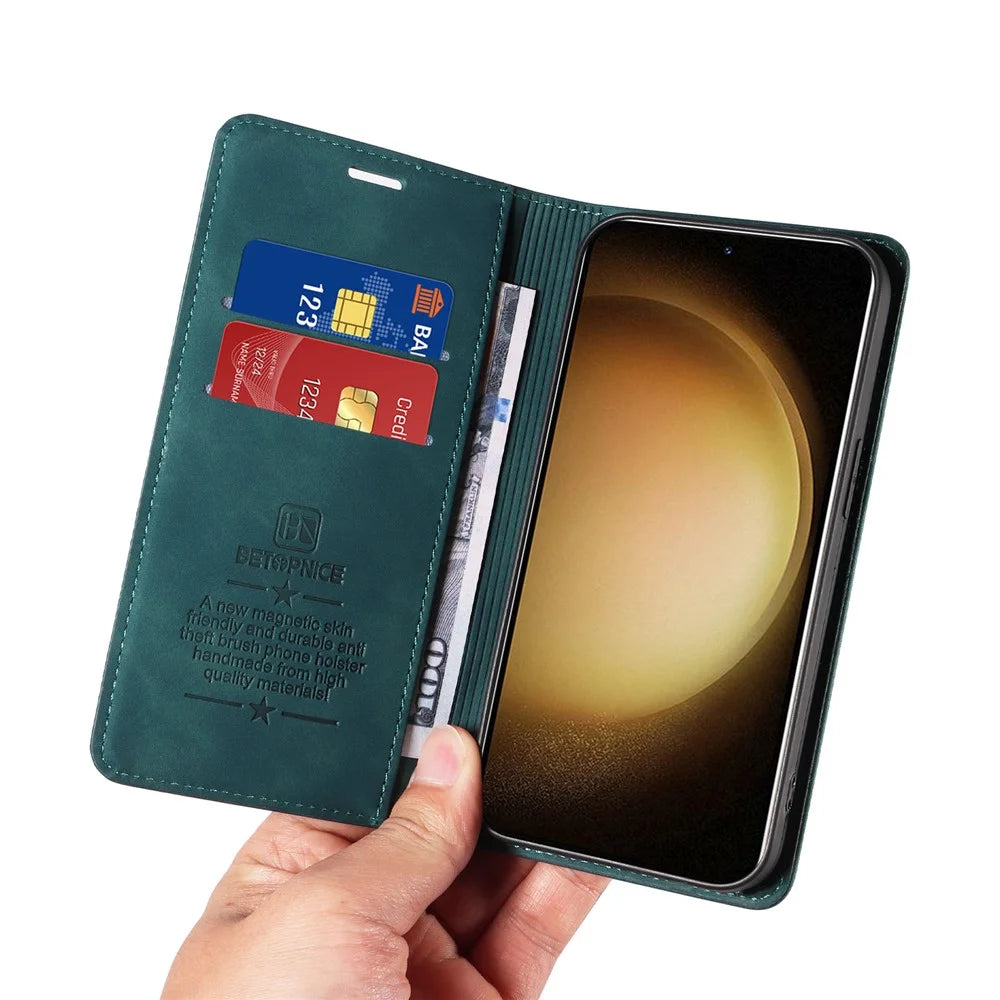 BETOPNICE 003 For Samsung Galaxy S23+ RFID Blocking Phone Wallet Leather Stand Anti-drop Case - Green - 6