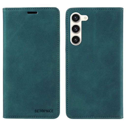 BETOPNICE 003 Phone Cover for Samsung Galaxy S23 RFID Blocking Wallet Leather Stand Shockproof Case - Green - 1