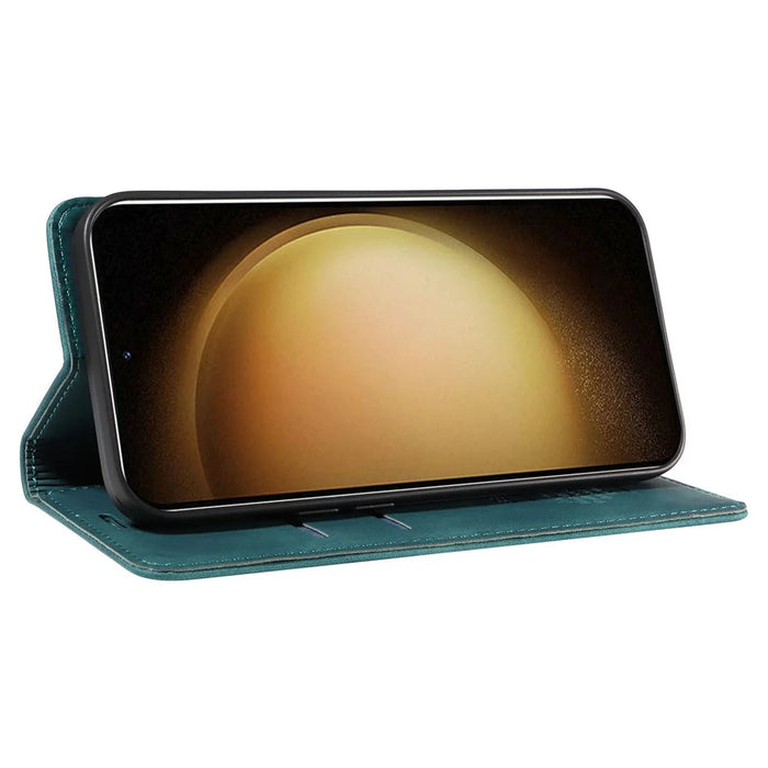 BETOPNICE 003 Phone Cover for Samsung Galaxy S23 RFID Blocking Wallet Leather Stand Shockproof Case - Green - 3