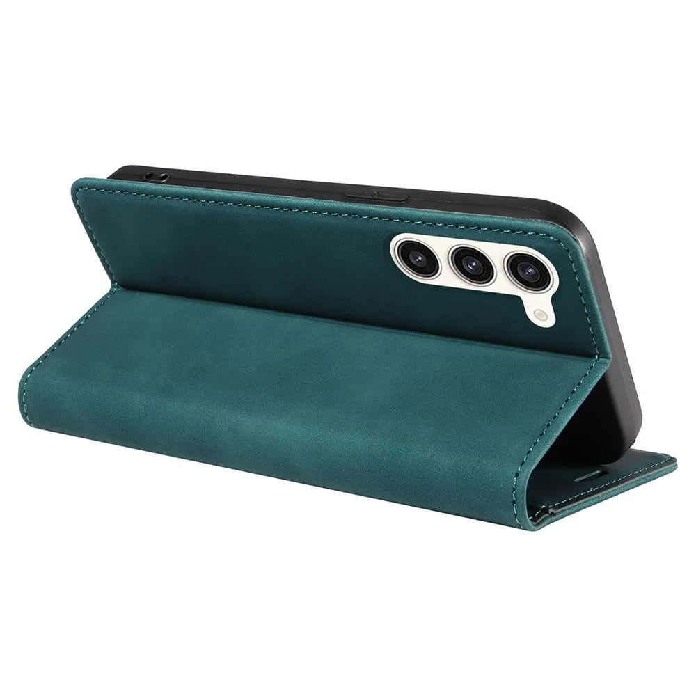BETOPNICE 003 Phone Cover for Samsung Galaxy S23 RFID Blocking Wallet Leather Stand Shockproof Case - Green - 4