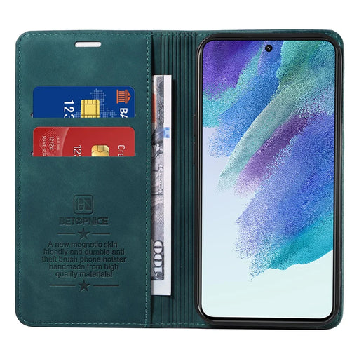 BETOPNICE 003 Anti-scratch Cover for Samsung Galaxy S22 5G RFID Blocking Phone Wallet Leather Stand Case - Green - 2