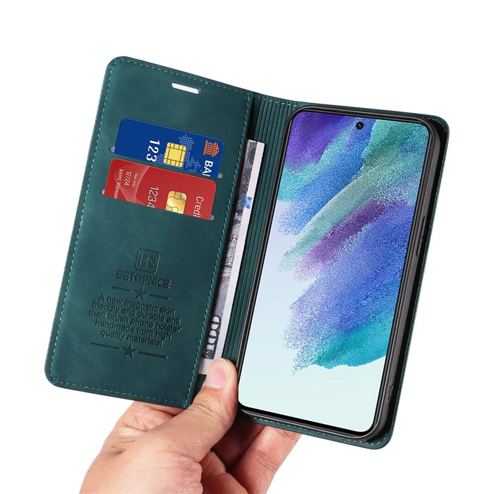 BETOPNICE 003 For Samsung Galaxy S22+ 5G Anti-collision RFID Blocking Phone Wallet Leather Stand Case - Green - 6