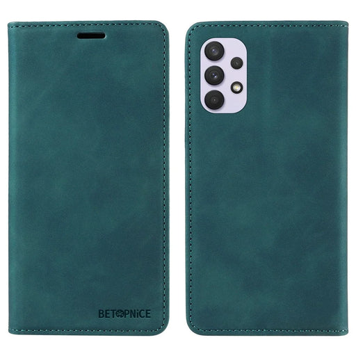 BETOPNICE 003 Wallet Cover for Samsung Galaxy A32 5G / M32 5G RFID Blocking Phone Leather Stand Case - Green - 1