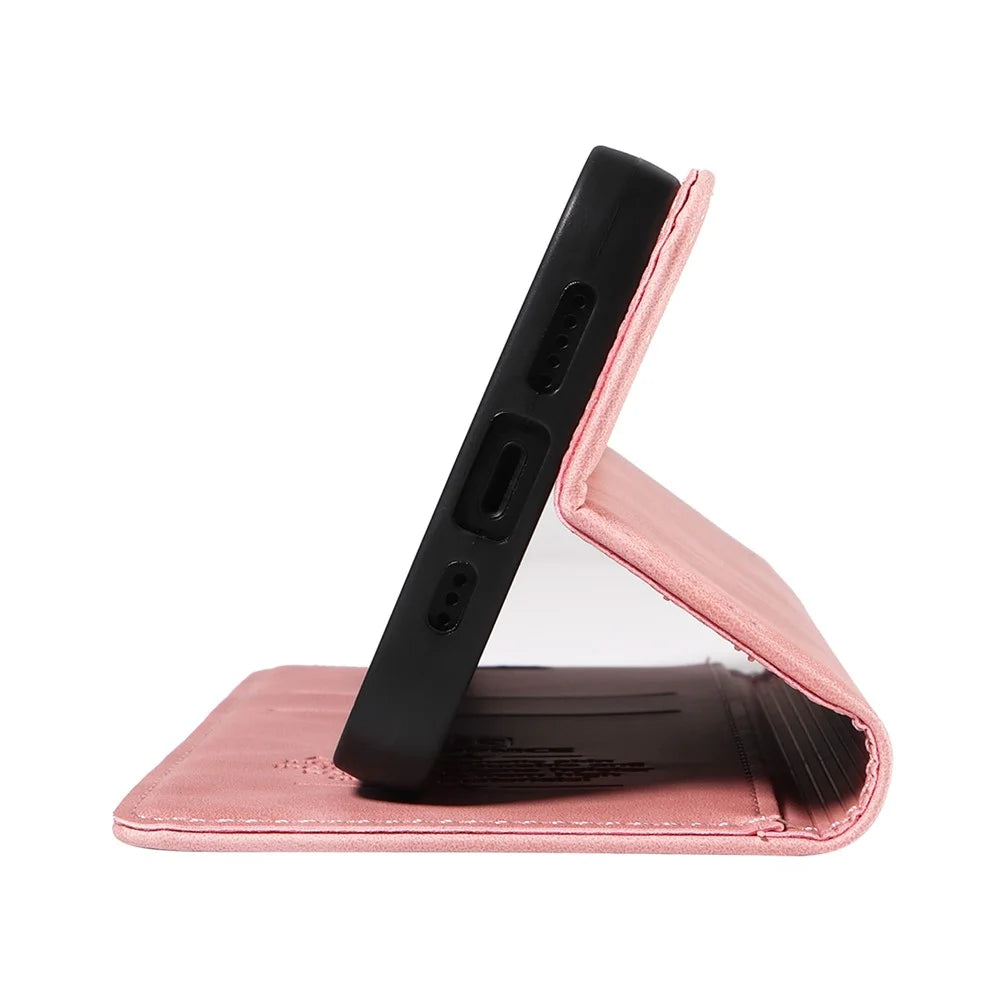 BETOPNICE 003 For iPhone 13 mini 5.4 inch Cell Phone Cover RFID Blocking Wallet Leather Stand Case - Pink - 5