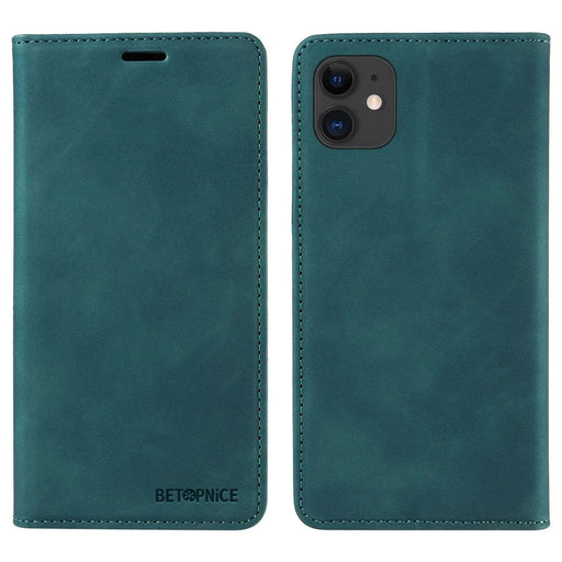 BETOPNICE 003 For iPhone 12 / 12 Pro 6.1 inch Cell Phone Cover Wallet Leather Stand RFID Blocking Case - Green - 1