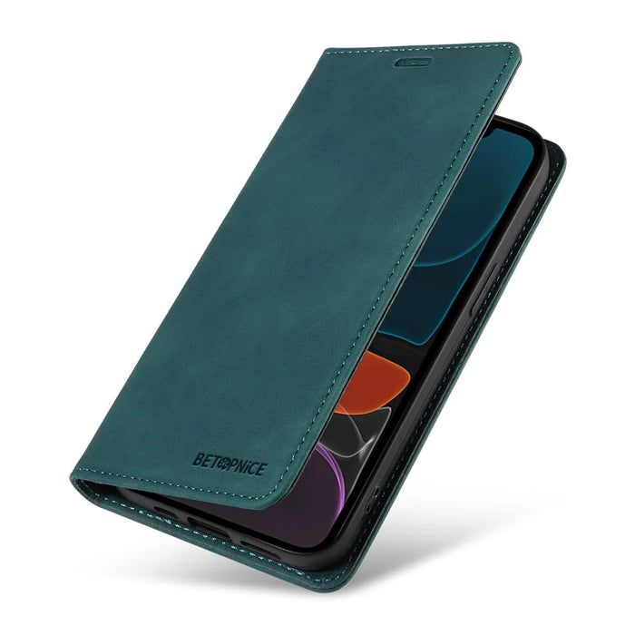BETOPNICE 003 For iPhone 12 / 12 Pro 6.1 inch Cell Phone Cover Wallet Leather Stand RFID Blocking Case - Green - 7