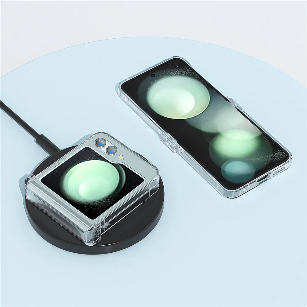 For Samsung Galaxy Z Flip5 5G Crystal Clear Case Hinge Protection Hard PC Shockproof Phone Cover - 4