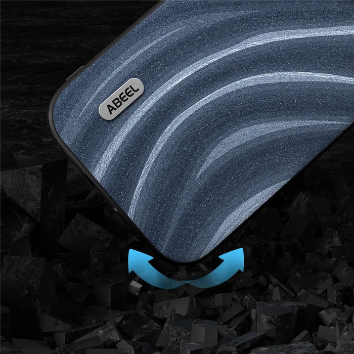 ABEEL Milky Way Series for iPhone 14 Phone Case PU Leather Coated PC+TPU Protective Cover - Blue - 4