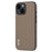 ABEEL Slim Phone Case for iPhone 15 Cowhide Leather + PC + TPU Litchi Texture Protective Cover - Khaki - 2