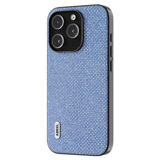 ABEEL For iPhone 14 Pro Max Shockproof PU Leather+PC+TPU Phone Case Glitter Rhinestone Texture Protective Cover - Blue - 2
