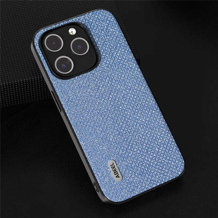 ABEEL For iPhone 14 Pro Max Shockproof PU Leather+PC+TPU Phone Case Glitter Rhinestone Texture Protective Cover - Blue - 4
