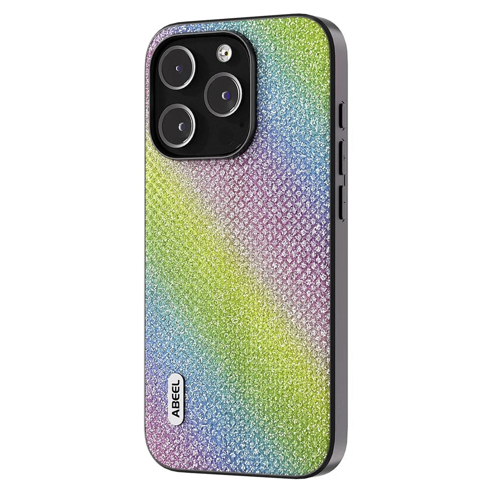 ABEEL For iPhone 14 Pro Rhinestone Texture Phone Case PU Leather+PC+TPU Anti-Scratch Cover - Multi-color - 2