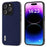 ABEEL For iPhone 14 Pro Max Phone Case Cowhide Leather + PC + TPU Litchi Texture Anti-Drop Cover - Blue - 1