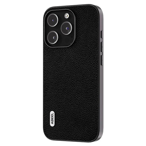 ABEEL For iPhone 14 Pro Protective Shell Litchi Texture Cowhide Leather + PC + TPU Phone Case - Black - 2