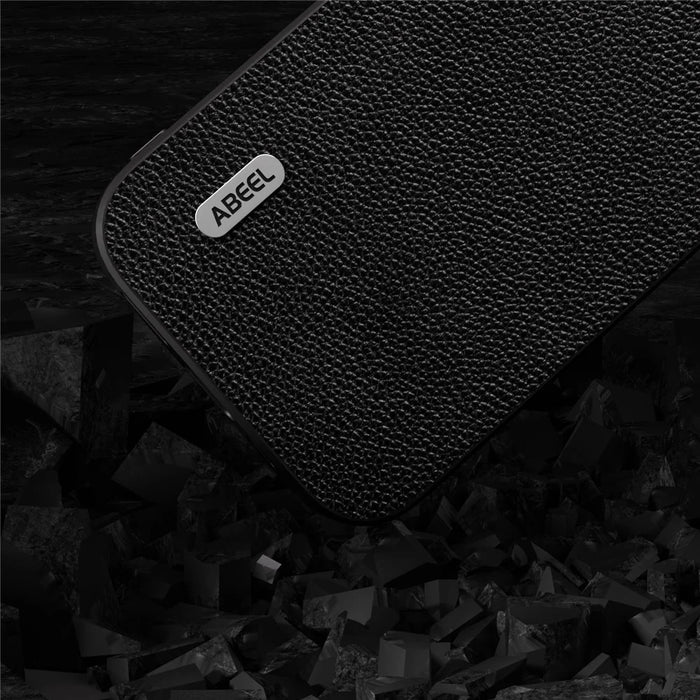 ABEEL For iPhone 14 Pro Protective Shell Litchi Texture Cowhide Leather + PC + TPU Phone Case - Black - 5