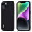 ABEEL For iPhone 14 Shockproof Phone Cover Luxury Textured Cowhide Leather Coated PC+TPU Case - Black - 1