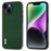 ABEEL For iPhone 14 Litchi Texture Case Anti-Drop Cowhide Leather + PC + TPU Phone Cover - Green - 1