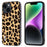 ABEEL For iPhone 14 PU Leather Coated TPU + PC Case Shell Leopard Texture Anti-Scratch Phone Cover - Champagne Gold - 1