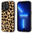 ABEEL For iPhone 13 Pro Max Back Cover PU Leather Coated TPU + PC Leopard Texture Phone Case - Champagne Gold - 1